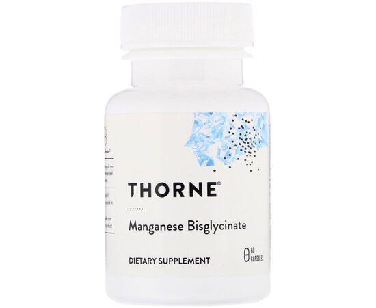 Минералы Thorne Research Бисглицинат марганца 15мг, Manganese Bisglycinate, 60 капсу (THR-00373)