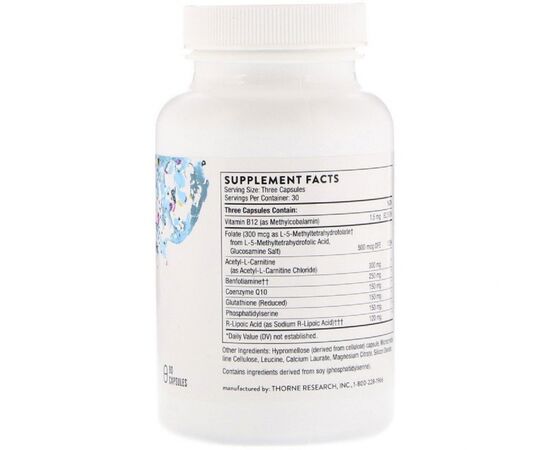 Витаминно-минеральный комплекс Thorne Research Нейрохондрия, Neurochondria, 90 капсул (THR-73802), изображение 2 Витаминно-минеральный комплекс Thorne Research Нейрохондрия, Neurochondria, 90 капсул (THR-73802), изображение 2