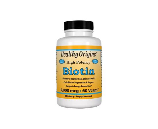 Витамин Healthy Origins Биотин (В7) 5000мкг, 60 гелевых капсул (HO25103)