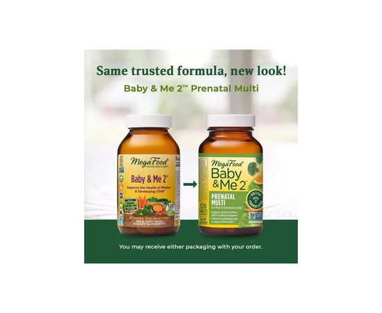 Витамин MegaFood Витамины для беременных Baby & Me 2, 120 таблеток (MGF-10315), изображение 2