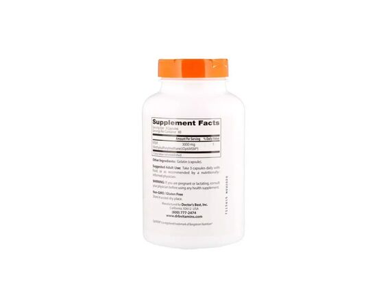Вітамін Doctor's Best Метілсульфонілметан, МСМ, MSM with OptiMSM, 1000 мг, 180 кап (DRB-00064), зображення 2 Вітамін Doctor's Best Метілсульфонілметан, МСМ, MSM with OptiMSM, 1000 мг, 180 кап (DRB-00064), зображення 2
