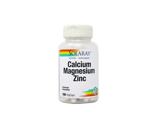Мінерали Solaray Кальцій Магній Цинк, Calcium Magnesium Zinc, 100 капсул (SOR-04560)
