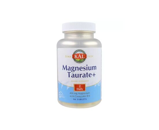 Мінерали KAL Таурат Магнію, Magnesium Taurate +, 400 мг, 90 таблеток (CAL-36975)