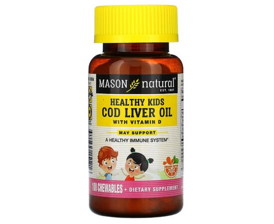 Витамин Mason Natural Масло печени трески с Витамином D, вкус апельсина, Cod Liver (MAV-15121)