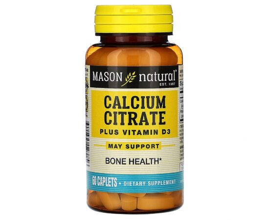 Витамин Mason Natural Цитрат кальция + Витамин D3, Calcium Citrate Plus Vitamin D3 (MAV-12375)