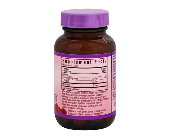 Аминокислота Bluebonnet Nutrition Мелатонин 5мг, Вкус Малины, Earth Sweet Chewables, 60 жеват (BLB-00996), изображение 2 Аминокислота Bluebonnet Nutrition Мелатонин 5мг, Вкус Малины, Earth Sweet Chewables, 60 жеват (BLB-00996), изображение 2