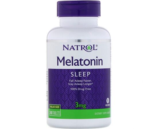 Аминокислота Natrol Мелатонин, Melatonin, 3 мг, 240 таблеток (NTL-16068)