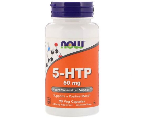 Аминокислота Now Foods 5-HTP (Гидрокситриптофан), 50 мг, 90 вегетарианских капсул (NOW-00099)