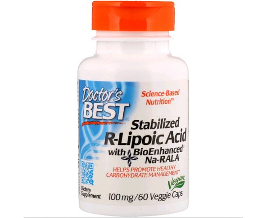 Антиоксидант Doctor's Best R-Липоевая Кислота, R-Lipoic Acid, 100 мг, 60 капсул (DRB-00123)