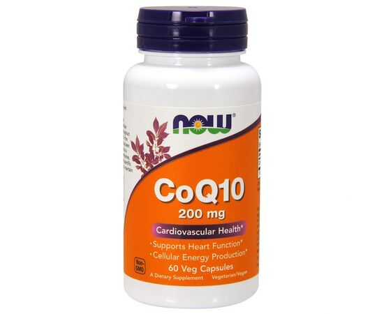 Антиоксидант Now Foods Коензим Q10 200 мг, CoQ10, 60 вегетаріанських капсул (NOW-03176)