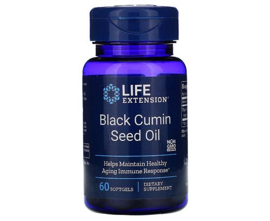 Травы Life Extension Масло семян черного тмина, Black Cumin Seed Oil, 60 капсул (LEX-17096)
