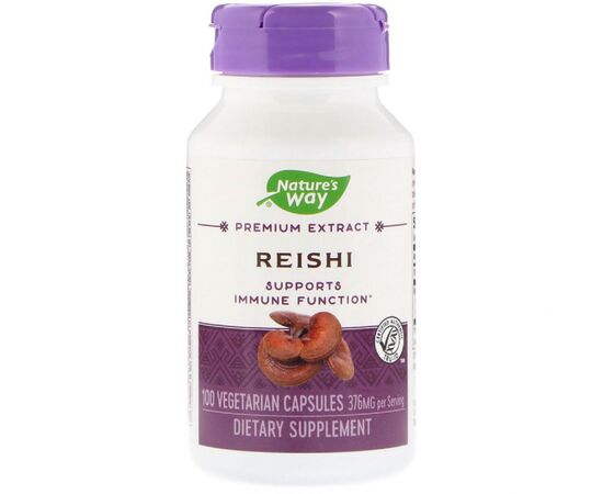 Трави Nature's Way Гриби Рейша, Reishi, Standardized, 376 mg, 100 капсул (NWY-62700)