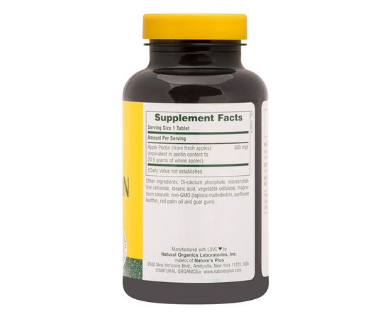 Травы Natures Plus Яблочный Пектин, Nature's Plus, 500 мг, 180 Таблеток (NAP-04500), изображение 2 Травы Natures Plus Яблочный Пектин, Nature's Plus, 500 мг, 180 Таблеток (NAP-04500), изображение 2