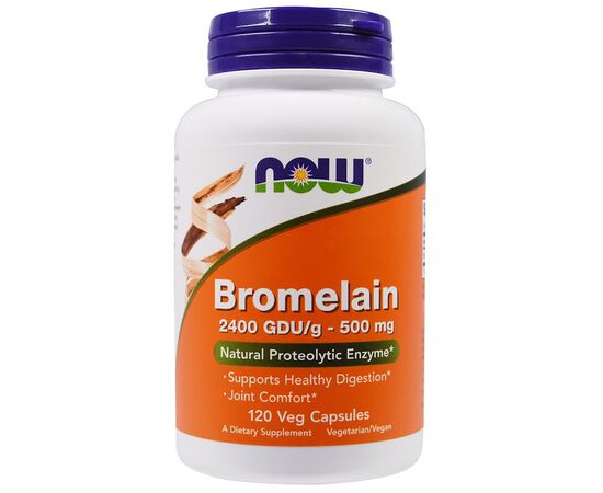 Травы Now Foods Бромелайн 500мг, Bromelain, 120 капсул (NOW-02947)