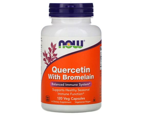Травы Now Foods Кверцетин с Бромелайном, Quercetin with Bromelain, 120 веге (NOW-03070)