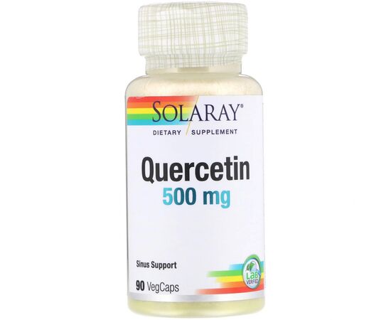 Травы Solaray Кверцетин, Quercetin, 500 мг, 90 вегетарианских капсул (SOR-44685)