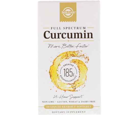 Трави Solgar Куркумін, Full Spectrum Curcumin, 60 желатинових капсул з рі (SOL-54707), зображення 2 Трави Solgar Куркумін, Full Spectrum Curcumin, 60 желатинових капсул з рі (SOL-54707), зображення 2