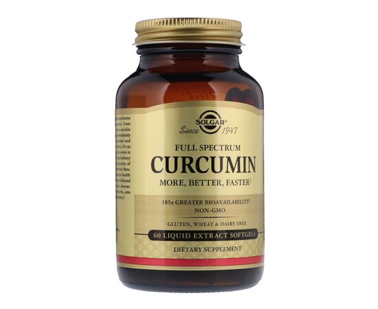 Трави Solgar Куркумін, Full Spectrum Curcumin, 60 желатинових капсул з рі (SOL-54707)