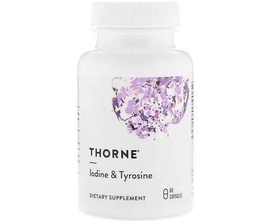 Амінокислота Thorne Research Харчування щитовидної Залози, Йод і Тирозин, Iodine & Tyrosi (THR-21902)