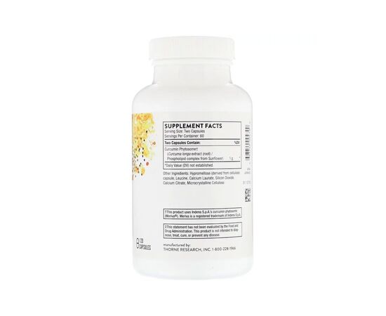 Антиоксидант Thorne Research Фітосоми куркумін 500-SF, Curcumin Phytosome Meriva, 120 гел (THR-00479), зображення 2 Антиоксидант Thorne Research Фітосоми куркумін 500-SF, Curcumin Phytosome Meriva, 120 гел (THR-00479), зображення 2