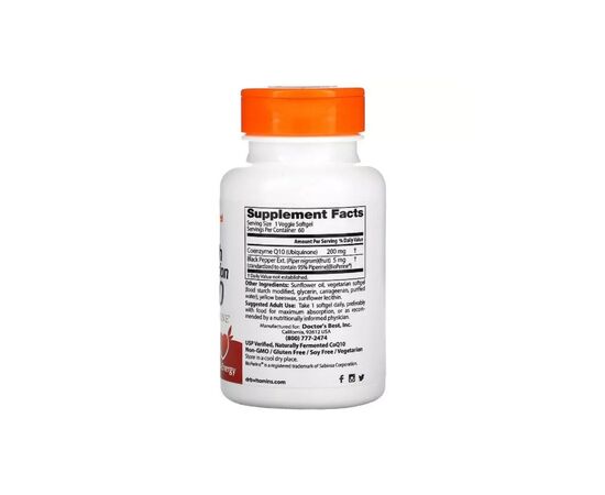 Антиоксидант Doctor's Best Коэнзим Q10 Высокой Абсорбации 200мг, BioPerine, 60 желатин (DRB-00412), изображение 2 Антиоксидант Doctor's Best Коэнзим Q10 Высокой Абсорбации 200мг, BioPerine, 60 желатин (DRB-00412), изображение 2