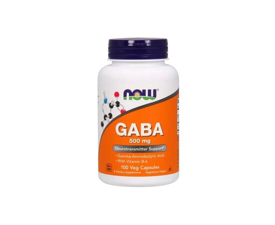 Амінокислота Now Foods GABA (гамма-аміномасляної кислоти) 500мг, 100 дотримуються в (NOW-00087)