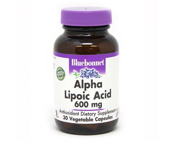 Антиоксидант Bluebonnet Nutrition Альфа-Липоевая Кислота 600 мг, 30 растительных капсул (BLB0855)