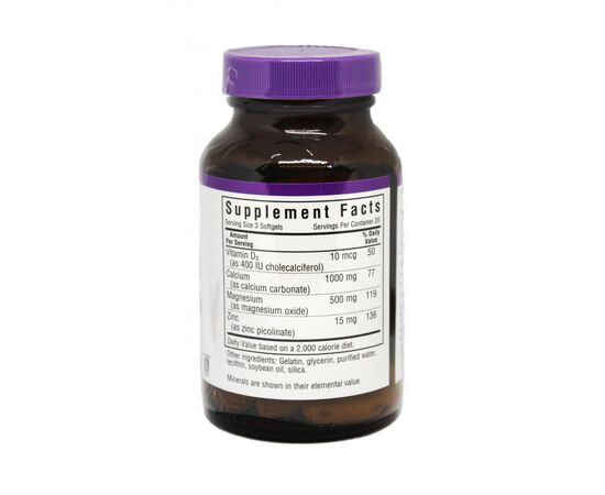 Витаминно-минеральный комплекс Bluebonnet Nutrition Кальций Магний + Цинк, 60 желатиновых капсул (BLB0700), изображение 2 Витаминно-минеральный комплекс Bluebonnet Nutrition Кальций Магний + Цинк, 60 желатиновых капсул (BLB0700), изображение 2