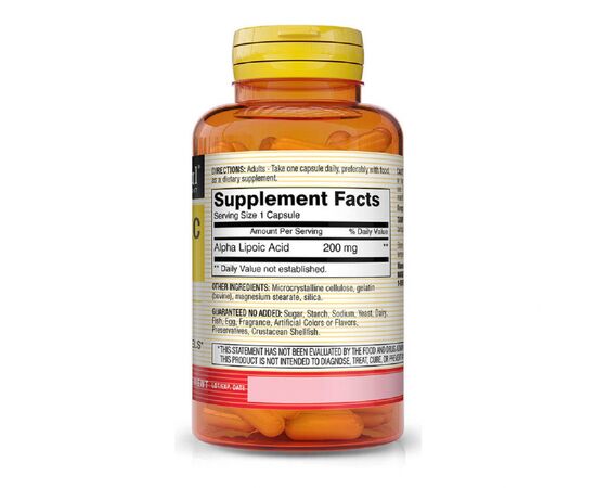 Аминокислота Mason Natural Альфа-липоевая кислота 200 мг, Alpha Lipoic Acid, 60 капсул (MAV16245), изображение 2 Аминокислота Mason Natural Альфа-липоевая кислота 200 мг, Alpha Lipoic Acid, 60 капсул (MAV16245), изображение 2