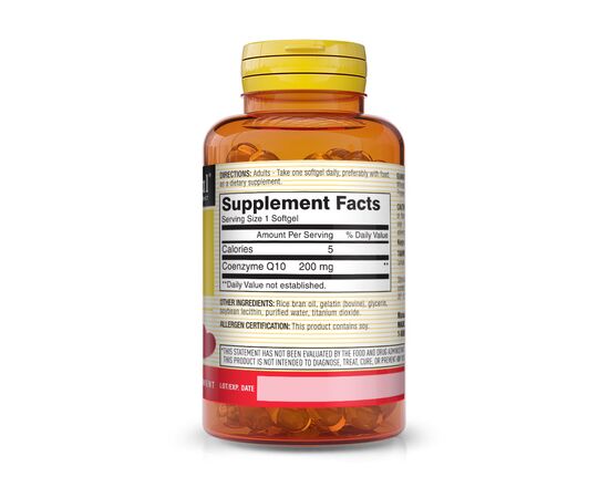 Витаминно-минеральный комплекс Mason Natural Коэнзим Q10 200 мг, Co Q10, 30 гелевых капсул (MAV14628), изображение 2 Витаминно-минеральный комплекс Mason Natural Коэнзим Q10 200 мг, Co Q10, 30 гелевых капсул (MAV14628), изображение 2