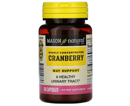 Травы Mason Natural Клюква высококонцентрированная, Cranberry, 60 капсул (MAV-14765)