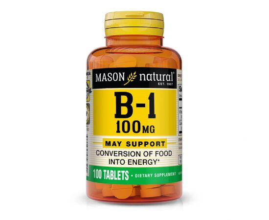 Вітамін Mason Natural Вітамін B1 100 мг, Vitamin B1, 100 таблеток (MAV05651)