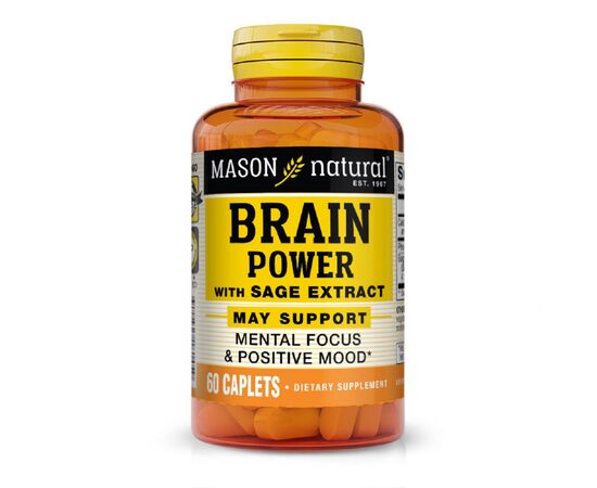 Травы Mason Natural Шалфея Экстракт, Сила мозга, Brain power with sage extract, (MAV18145)