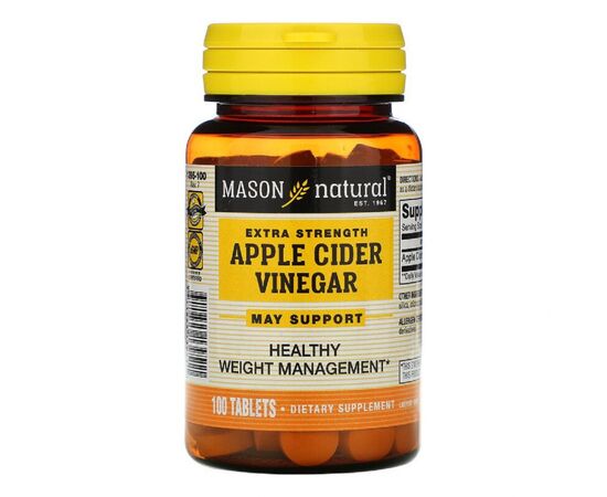 Травы Mason Natural Яблочный уксус, Extra Strength Apple Cider Vinegar, 100 таб (MAV13951)