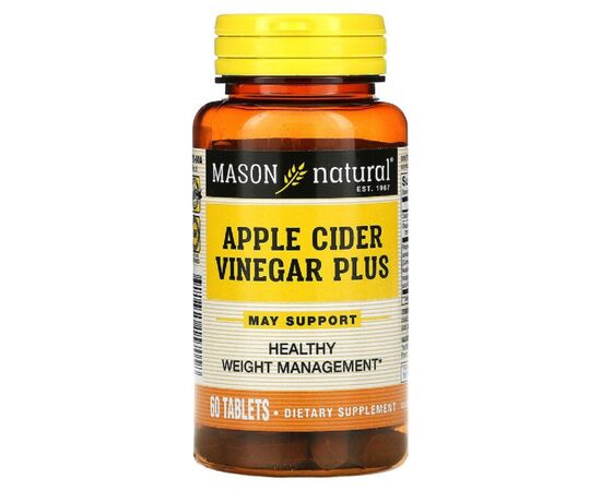 Травы Mason Natural Яблочный уксус+, Apple Cider Vinegar Plus, 60 таблеток (MAV15705)