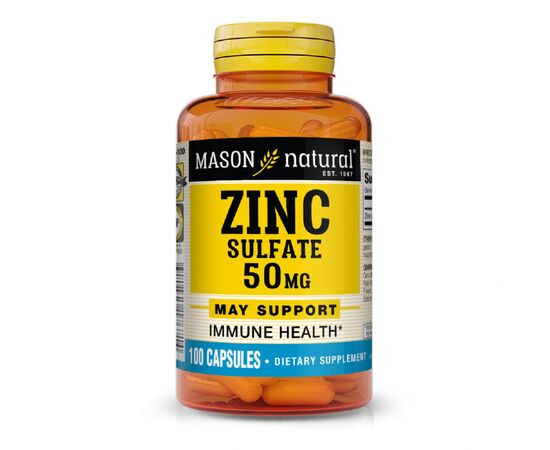 Минералы Mason Natural Цинка Сульфат 50 мг, Zinc Sulfate, 100 капсул (MAV17671)