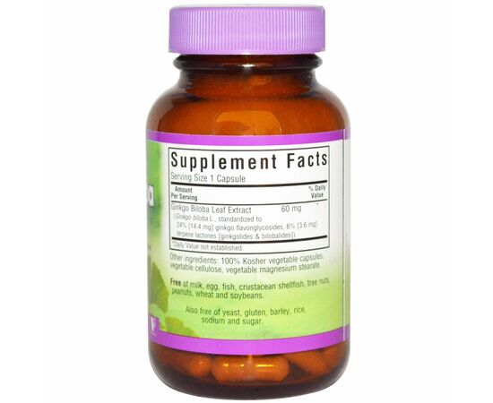 Травы Bluebonnet Nutrition Экстракт Листьев Гинкго Билобы, Ginkgo Biloba Leaf Extract, (BLB1360), изображение 2