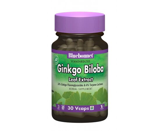 Травы Bluebonnet Nutrition Экстракт Листьев Гинкго Билобы, Ginkgo Biloba Leaf Extract, (BLB1360)
