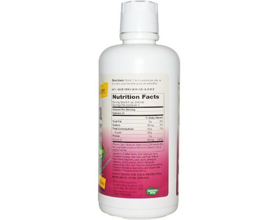 Травы Nature's Way Алоэ вера, гель и сок, вкус лесной ягоды, Aloe Vera Leaf Gel (NWY14282), изображение 2 Травы Nature's Way Алоэ вера, гель и сок, вкус лесной ягоды, Aloe Vera Leaf Gel (NWY14282), изображение 2