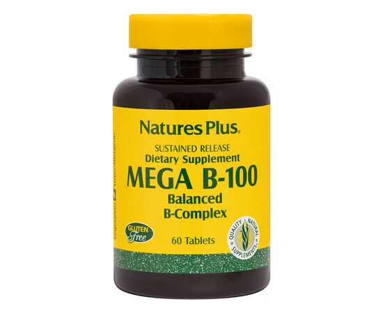 Витамин Natures Plus B-комплекс медленного высвобождения, MEGA В-100, Nature's Pl (NTP1430)