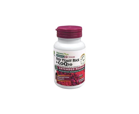 Травы Natures Plus Красный Дрожжевой Рис + Коэнзим Q10, Herbal Actives, 30 гел (NTP7365)
