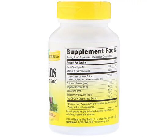 Травы Nature's Way Поддержка Вен, Leg Veins Support Blend, 120 капсул (NWY-15335), изображение 2 Травы Nature's Way Поддержка Вен, Leg Veins Support Blend, 120 капсул (NWY-15335), изображение 2