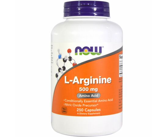 Аминокислота Now Foods L-Аргинин 500мг, 250 капсул (NOW-00031)