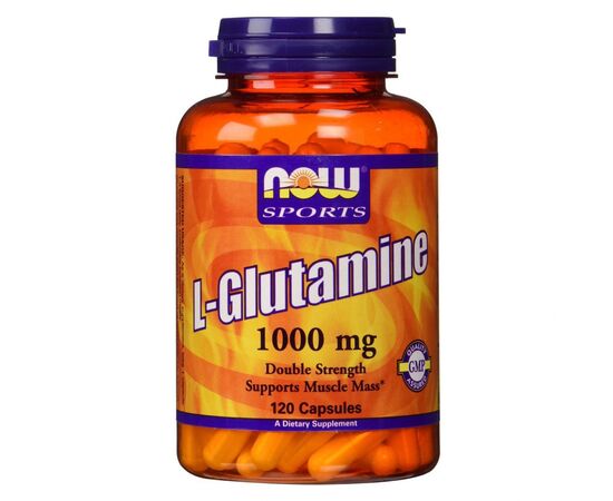 Амінокислота Now Foods Глютамін 1000 мг, L-Glutamine, Now Foods Sports, 120 каспул (NOW-00094)