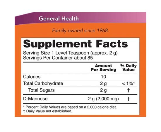 Витаминно-минеральный комплекс Now Foods D-Манноза, D-Mannose, порошок 170 гр. (NOW-02809), изображение 2 Витаминно-минеральный комплекс Now Foods D-Манноза, D-Mannose, порошок 170 гр. (NOW-02809), изображение 2