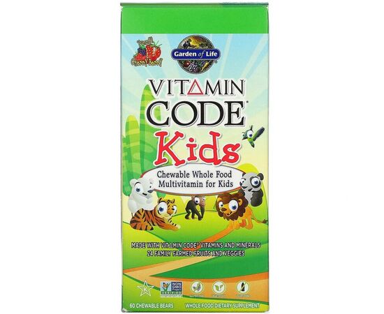 Витамин Garden of Life Поливитамины для детей, вкус вишни, Vitamin Code, 60 жевате (GOL-11440)