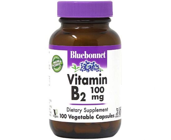 Витамин Bluebonnet Nutrition Витамин B2 100 мг, Vitamin B2, 100 вегетарианских капсул (BLB0426)