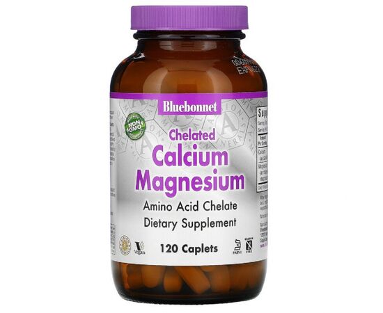 Минералы Bluebonnet Nutrition Хелатный Кальций и Магний, Chelated Calcium Magnesium, 120 (BLB-00661)