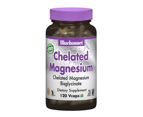 Мінерали Bluebonnet Nutrition Хелатний Магній, Albion, 120 гелевих капсул (BLB-00683)