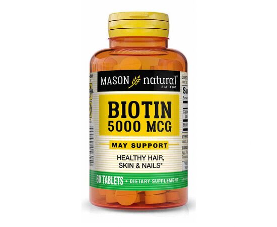 Витамин Mason Natural Биотин 5000 мкг, Biotin, 60 таблеток (MAV15615)